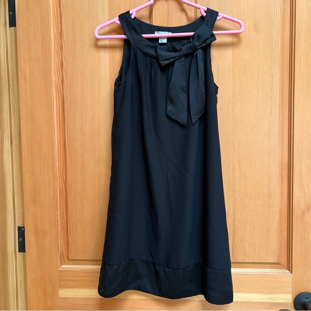 H&M Black Sheath Sleeveless Dress with Bow size 4